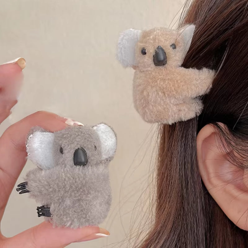 Plush Koala Bear Hair Decoration Hair Clips Hairpins Cute Animal Hair Claw Clip for Girls Headwear Koala Barrettes Accessories