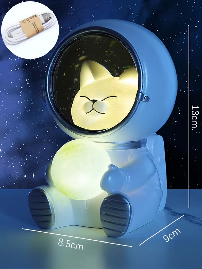 Astronaut Night Light Charge LED Galaxy Guardian Pet Astronaut USB Night Light Bedroom Decoration Star Kids Birthday Gift