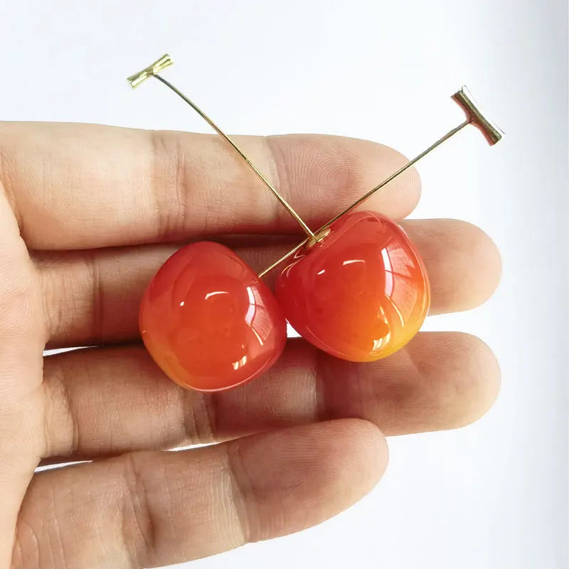 Small Fresh Sweet Lovely Cherry Cherries Cherries Earrings Pendant Fruit Earrings Red Cherry Earrings Charm Jewelry