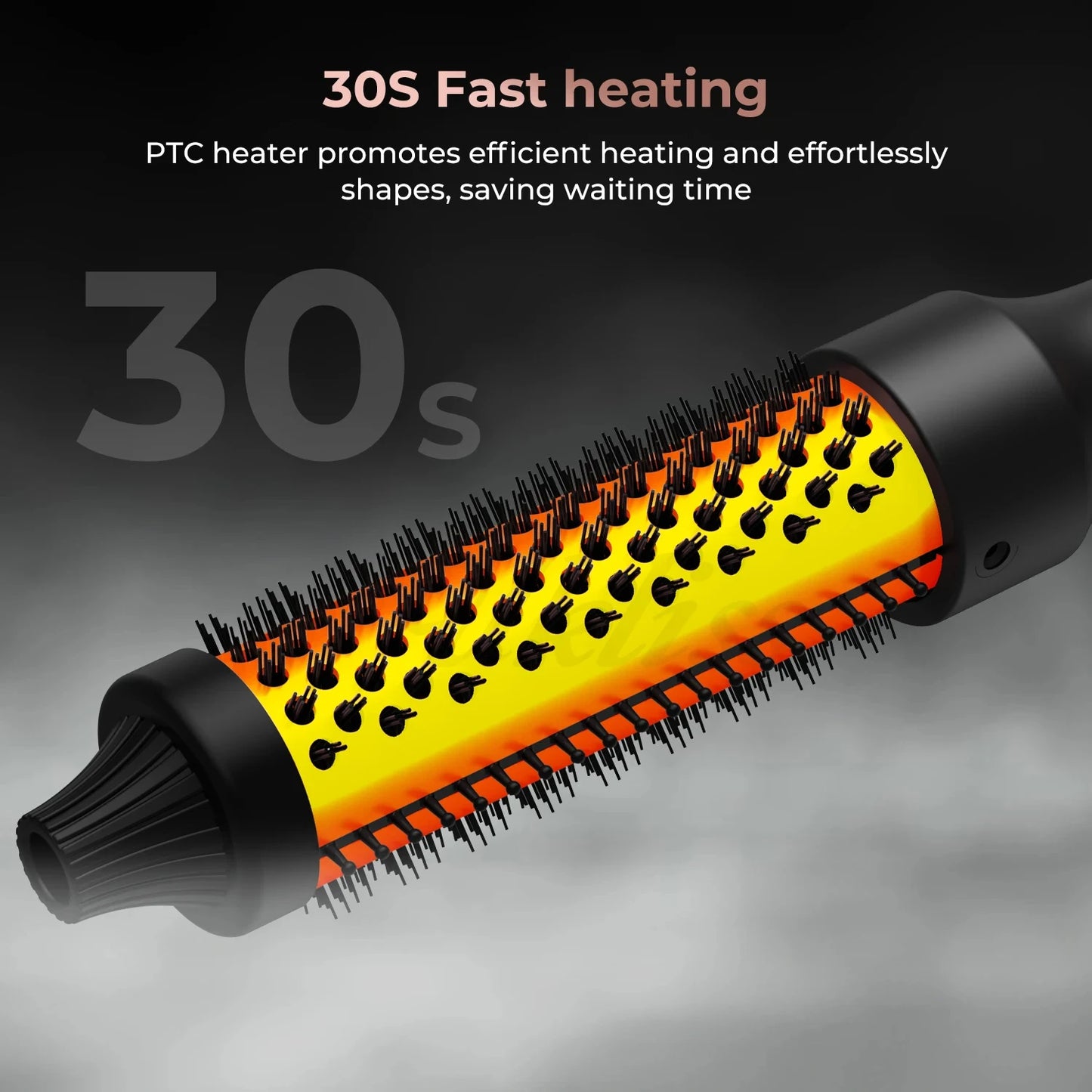 3 in 1 Thermal Brush Heated Curling Iron Brush Ceramic Hair Curler Roller Volumizing Brush Curling Comb Double PTC Curling Brush