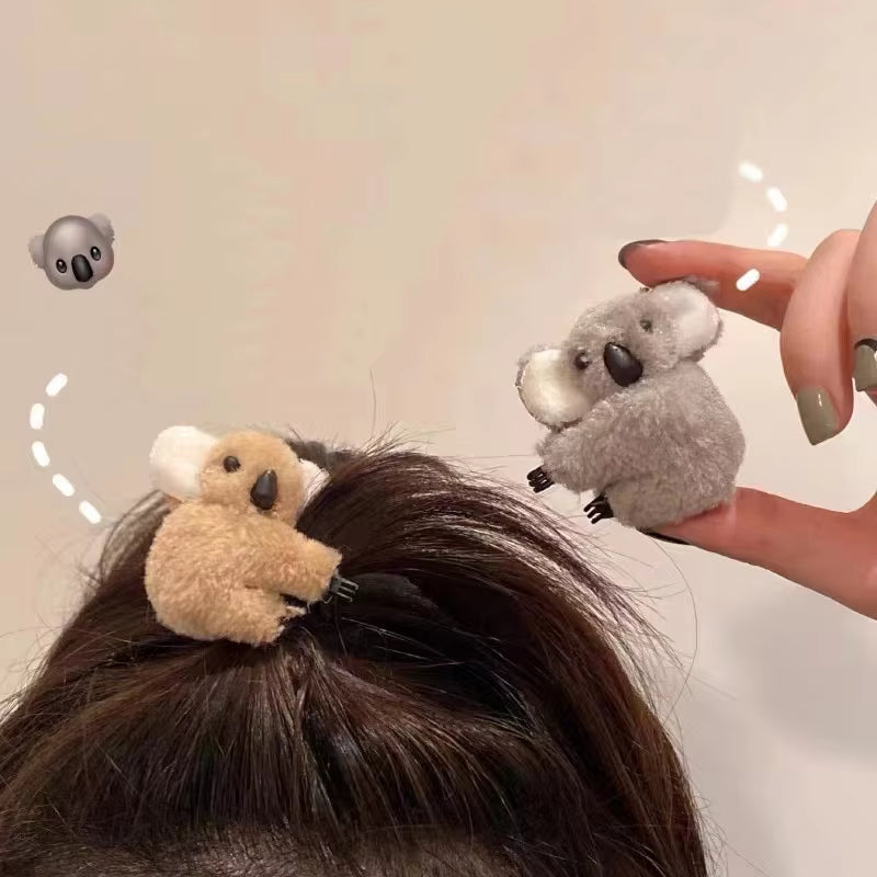 Plush Koala Bear Hair Decoration Hair Clips Hairpins Cute Animal Hair Claw Clip for Girls Headwear Koala Barrettes Accessories