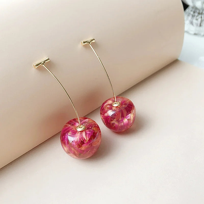 Small Fresh Sweet Lovely Cherry Cherries Cherries Earrings Pendant Fruit Earrings Red Cherry Earrings Charm Jewelry